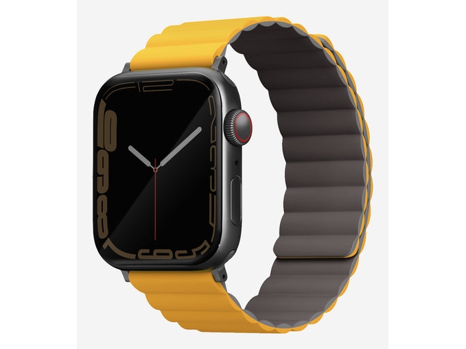 Uniq Revix, Gurt, Smartwatch, Khaki, Gelb, Apple, Apple Watch 49/46/45/44Mm, Silikon, Edelstahl