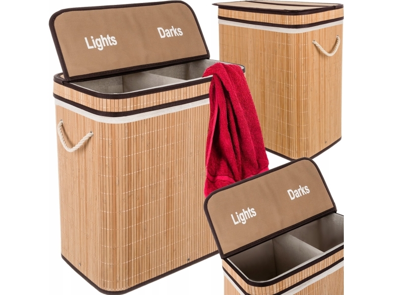 Ruhhy Bambukinis dviejų skyrių skalbinių krepšys 24269