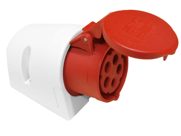 Vägguttag CEE 5P 32A 380V H6 IP44 röd | EL Artiklar - Cee & multipolär - Cee material | GameStuff