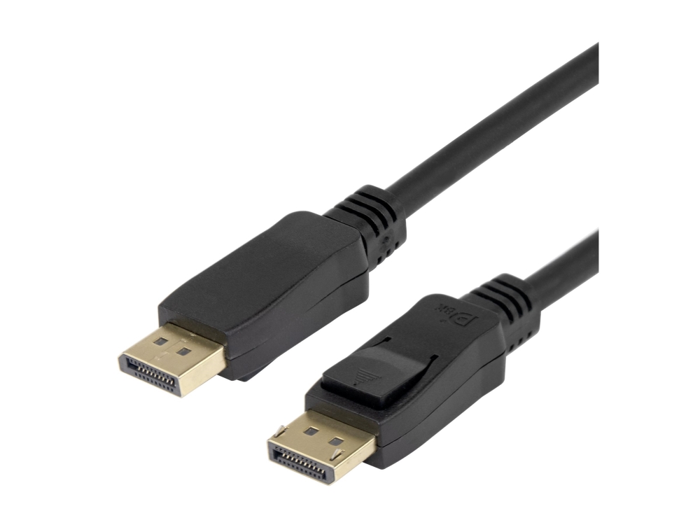 DELTACO - DisplayPort-kabel - DisplayPort (hane) till DisplayPort (hane) - DisplayPort 1.4 - 2 m - 8K30 Hz (7680 x 4320) stöd, flexibel - svart | Datortillbehör - Kablar & adaptrar - Videokablar & adaptrar | GameStuff