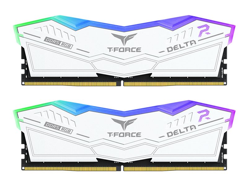 T-Force DELTA RGB - DDR5 - sats - 32 GB: 2 x 16 GB - DIMM 288-pin - 3000 MHz / PC5-48000 - CL30 - 1.35 V - ej buffrad - on-die ECC - vit | Datorkomponenter - RAM-Minnen - DDR5 | GameStuff