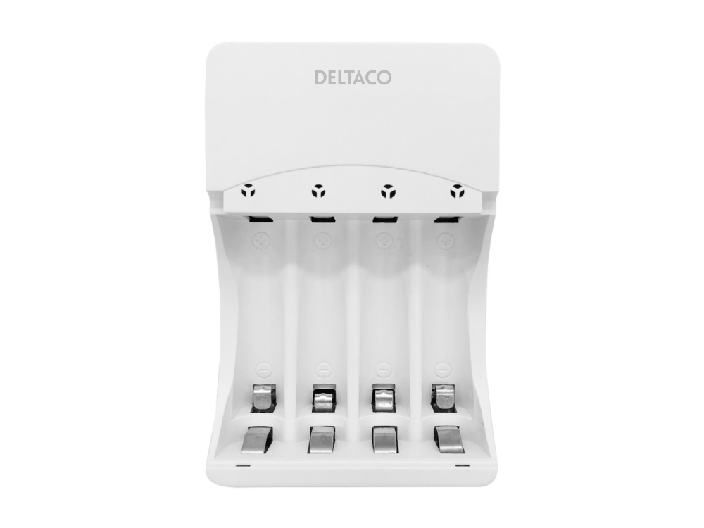 DELTACO Ultimate - Batteriladdare - (för 4xAA/AAA) - 4 x batterier laddas - vit | EL Artiklar - Batteri - Batteriladdare | GameStuff