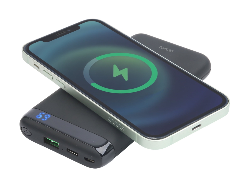 Eksternt Batteri Deltaco, Trådløst, 10 000 Mah, 1X Usb-A, 1X Usb-C Pd, Mag. / Pb-Q1003