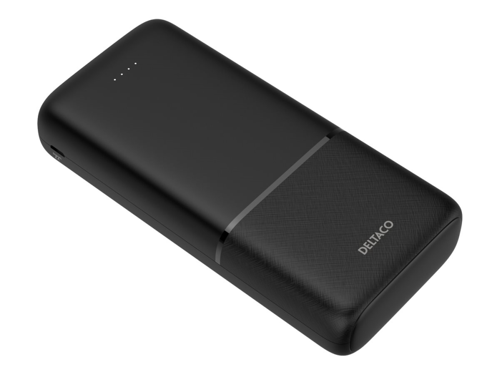 Deltaco Pb-C1008 - Powerbank - 20000 Mah - 74 Wh - 20 Watt - Pd - 3 Output-Stikforbindelser (2 X Usb, 24 Pin Usb-C) - Sort