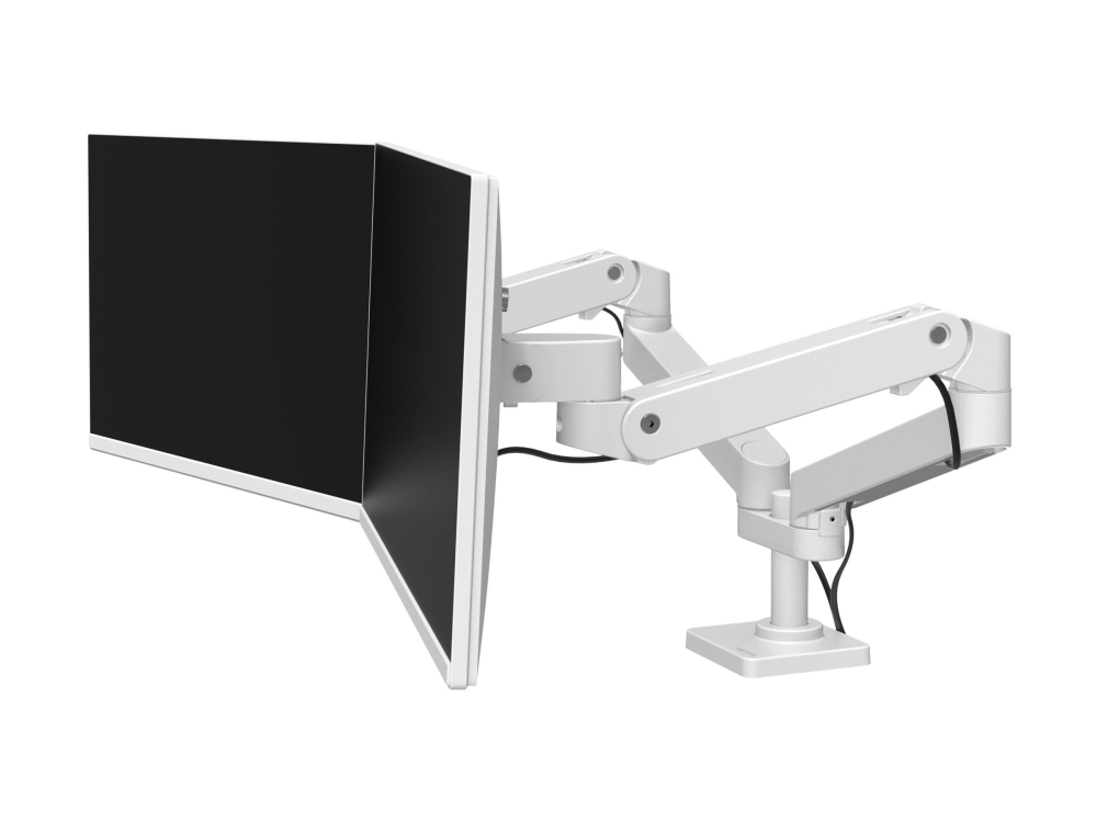 Ergotron LX Pro - Monteringssæt (dobbelt arm) - for 2 LCD displays - side om side - aluminium - hvid - skærmstørrelse: op til 27 - skrivebordsmonterbar