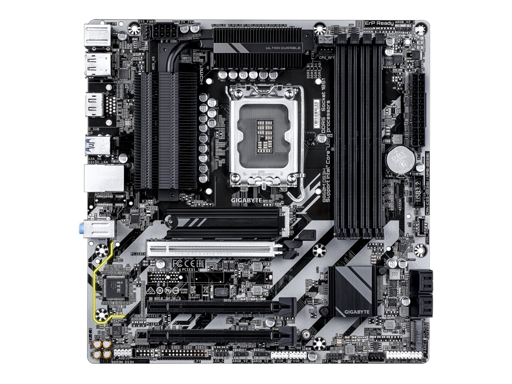 Gigabyte B860m Ds3h Mainboard - Intel Core Ultra Cpus, 5+1+2+1 Phasen Vrm, Bis Zu 9066Mhz Ddr5, 1Xpcie 5.0 + 1Xpcie 4.0 M.2, 2,5 Gbe Lan, Usb 3.2 Gen