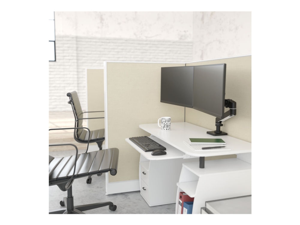 Ergotron Lx Pro - Monteringssæt (Dobbelt Direkte Arm, 2 Pivots, 2-Delt Skrivebordsklemme, Påsætningshardware, Base, Dobbelt Displaybue, Forlængelse,