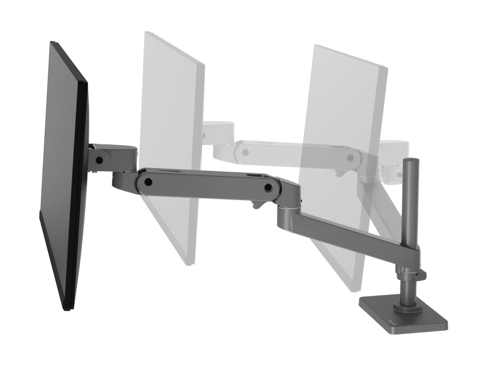 Ergotron Lx Pro - Monteringssæt (Drejelig Arm) - Modulær - For Lcd Display - Med Høj Stang - Mørkegrå - Skærmstørrelse: Op Til 34" - Skrivebordsmonte