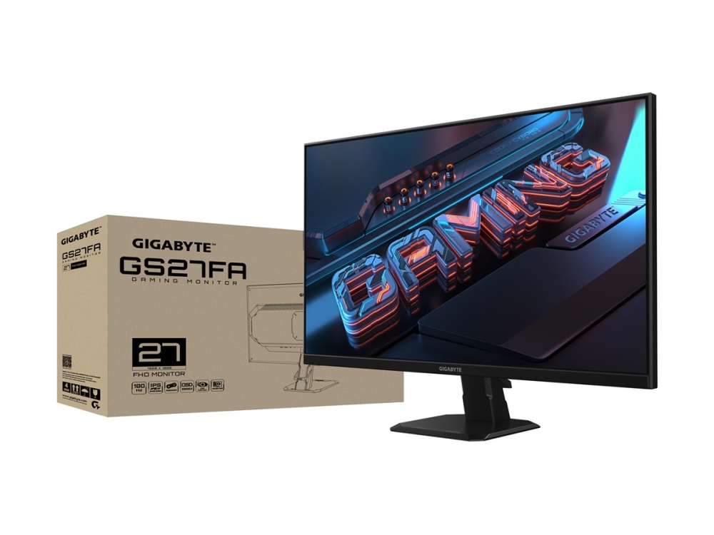 Gigabyte Gs27fa 27" Fhd Gaming Monitor - 1920 X 1080, 180Hz, 1Ms, 300 Cd/M², Freesync, Hdr Ready, Hdmi 2.0, Displayport 1.4, 68,6 Cm (27"), 1920 X 10