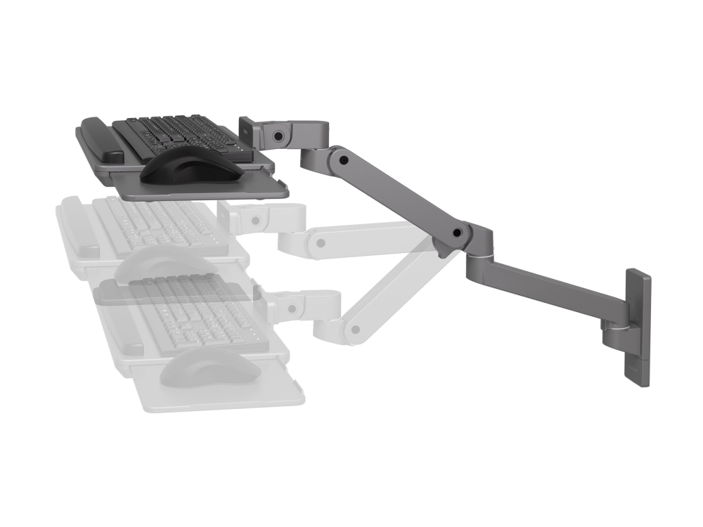 Ergotron Lx Pro Tastatur Arm, Wandhalterung (Dunkelgrau), Keybordhalterung/Mausablage, Grau, 2,3 Kg, Wand, 0 - 90°, 0 - 330 Mm
