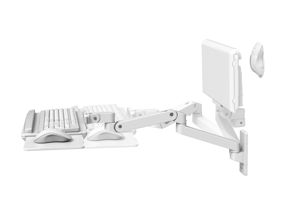 Ergotron Lx Pro Tastatur Arm, Wandhalterung (Weiß), Keybordhalterung/Mausablage, Weiß, Aluminium, 2,3 Kg, Wand, 0 - 90°