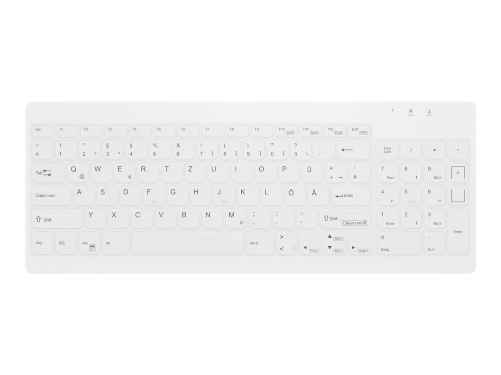 Cherry Medical Ak-C7012 - Tastatur - Kompakt - Compact - Trådløs - Usb, 2.4 Ghz - Qwerty - Pan Nordic - Tastkontakt: Tactile - Hvid