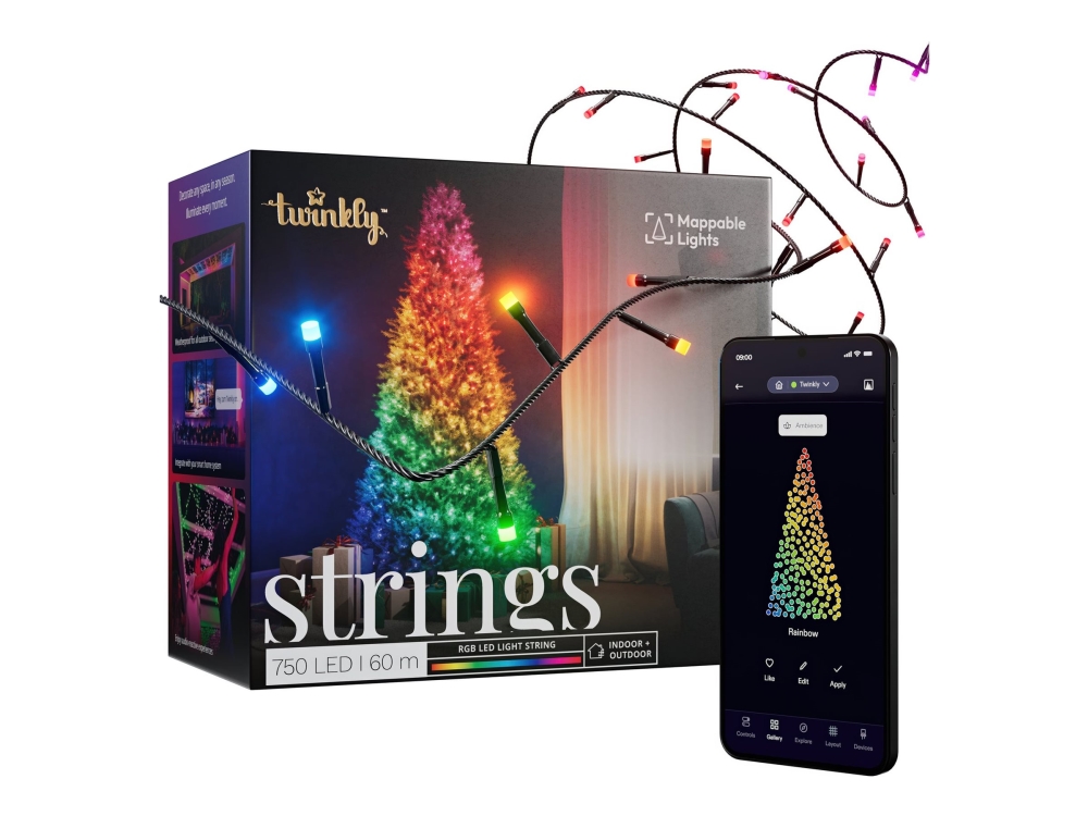 Twinkly Strings - Stränglampor - LED - 17 W - klass G - 16 miljoner färger - 72321 K | Smarta hem - Smart belysning - Lätta kedjor | GameStuff