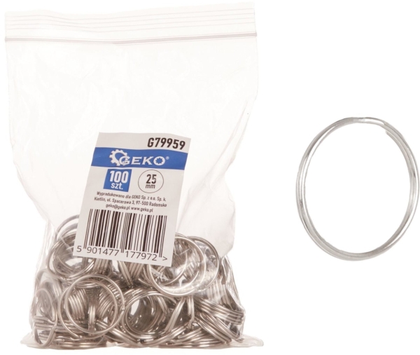 Ring - nøglering 25mm - 100stk (50)