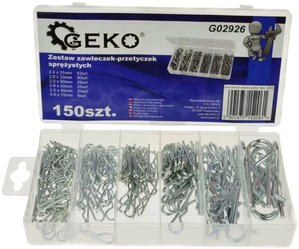 Geko universalsats sprintar/klips för axlar – fjädrande sprintar 150 st | Verktyg & Verkstad - Infästning - Skruv | GameStuff