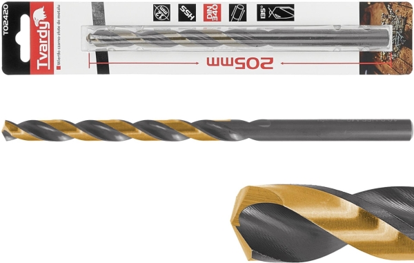 Hartbohrer Schwarz/Gold Für Metall, Verlängert Hss M2 12,0 Mm (1/25/100)