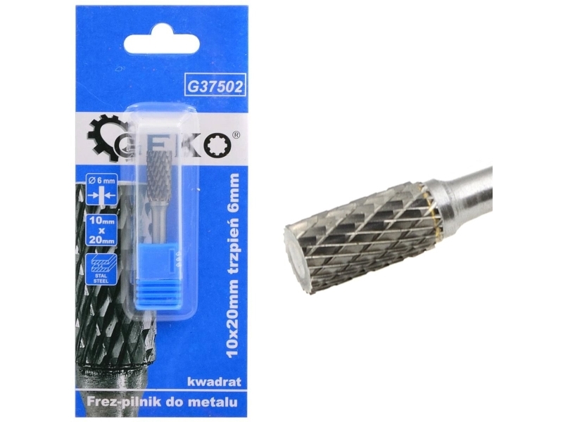 Volframikarbiditeräksestä valmistettu metallileikkuri 10x20mm varsi 6mm (neliö) (200)