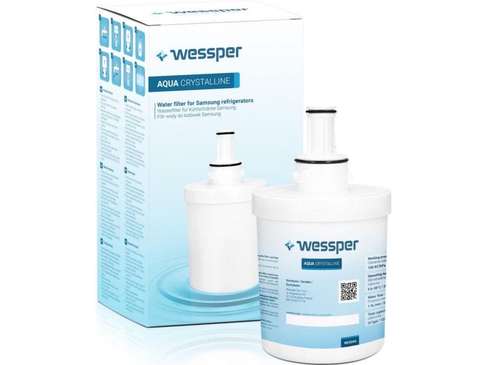 Wessper Wessper Aqua Crystalline vattenfilterpåfyllning för SAMSUNG-kylskåp