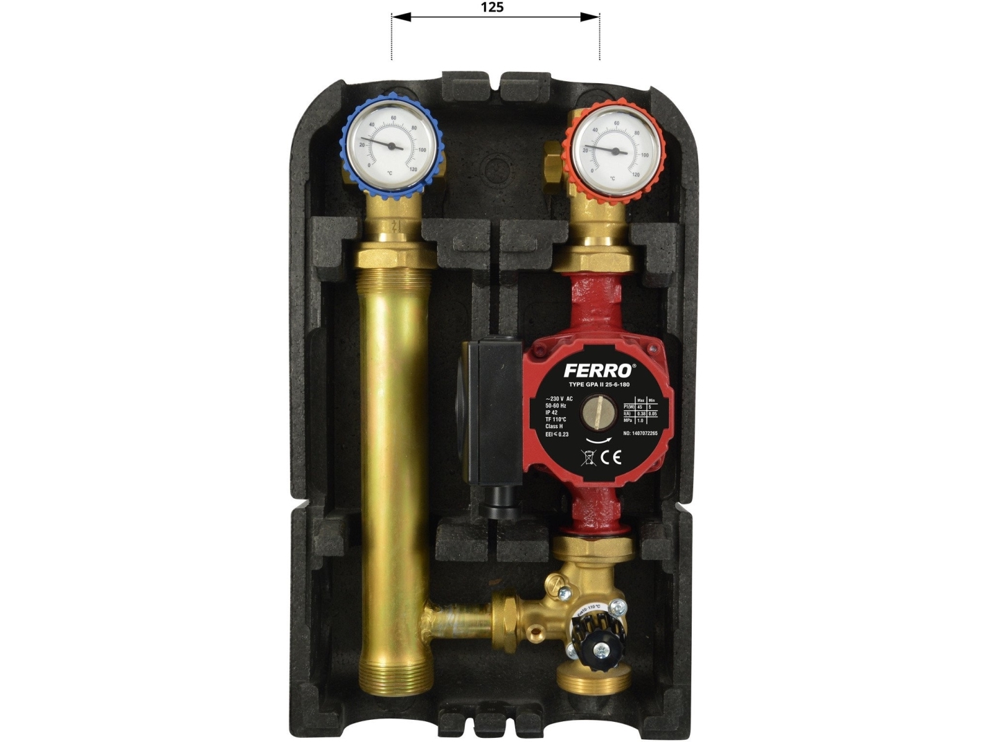 BLANDNINGSGRUPP GZ 6/4 MED 3-VÄGSVENTIL OCH PUMP GPAII // TG.F.ROZ.GMP602GPA | VVS Artiklar - Pumpar - Tillbehör till pumpar | GameStuff