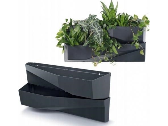 Prosperplast vertikal blomsterkruka 4 set antracit | Trädgården - Trädgårdstillbehör - Krukor & Kannor | GameStuff