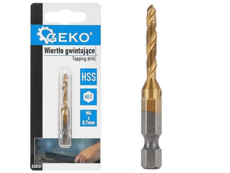 Geko Gevindskærere Bor Hss M4 X 0,7 Mm Hex (50/250)