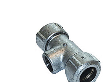 Alternativ bild 0 för Primofit T-stk. 1 med rg.mf. - galv. for stålrør. med indv. gevind på afgrening