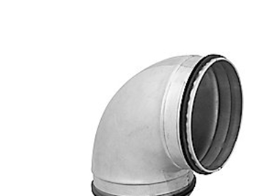 kort bøj. Ø250 90 gr. - BFK-250-90 nippel/nippel falset galvaniseret