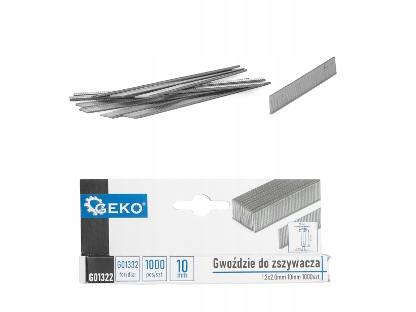 Spik för häftpistol 1.2x2.0 mm, 10 mm 1000 st. (200) | Verktyg & Verkstad - Spik & stift - Spike | GameStuff