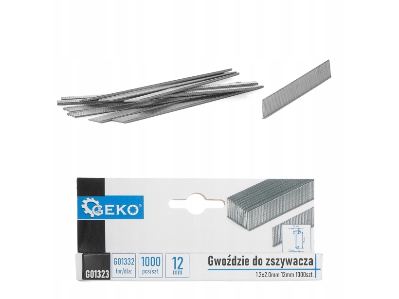 Geko Nägel/Heftrateur-Nadeln Für Tacker 1.2X2.0 Mm 12 Mm, 1000 Stk. (200)