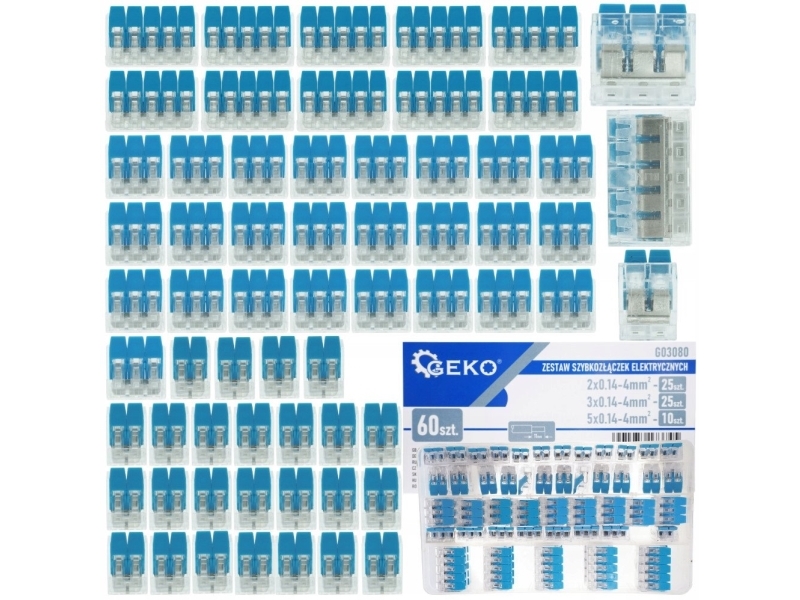 Sæt Med Elektriske Lynkoblinger 60El. 0,2-4Mm2 (100)