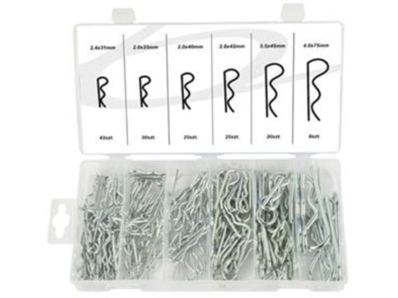 Set med sprintar/säkringsklamrar 150 st (6/20) | Verktyg & Verkstad - Spik & stift - Koniska stift | GameStuff