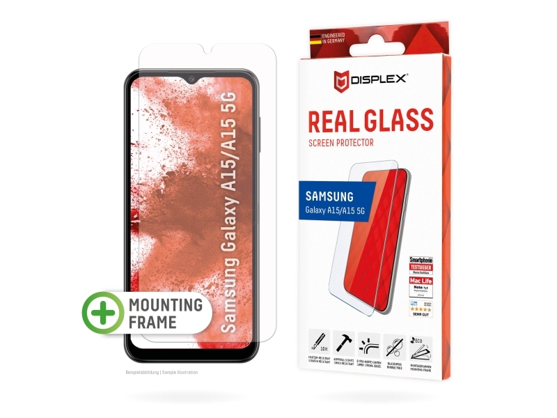 Displex 01925, Samsung, A15/A15 5G, Tør Påføring, Støvresistent, Slagbestandig, Ridseresistent, Stødresistent, Transparent, 1 Stk