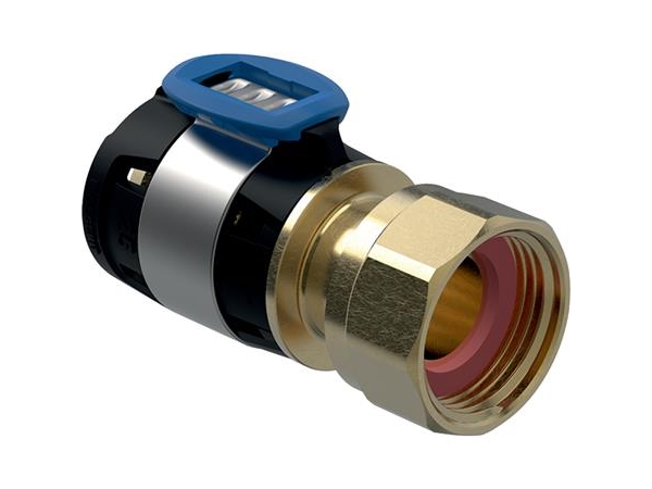 Geberit FlowFit overgang med omløber: CuZn21Si3P, d=32mm, di=16mm, G=3/4