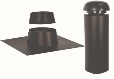 SABETOFLEX Sabeto takhuv 200, längd 600 mm, taklutning 0-9°, svart/svart med stålkåpa (2 ks. med rör och kåpa). Levereras UTAN stöd. | Diverse | GameStuff