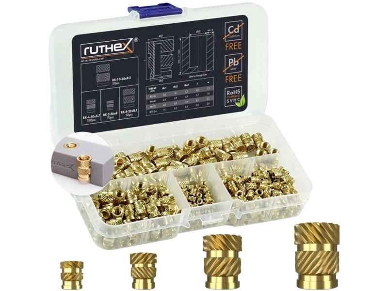 Ruthex Gewindeeinsatz Für (3D-Drucker): Creality Cr-10 #2-56/#4-40/#8-32/#10-24 Unc Ge-Kasten-U-001