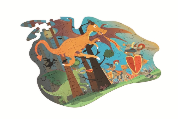 Scherenschnitt-Puzzle - Drache