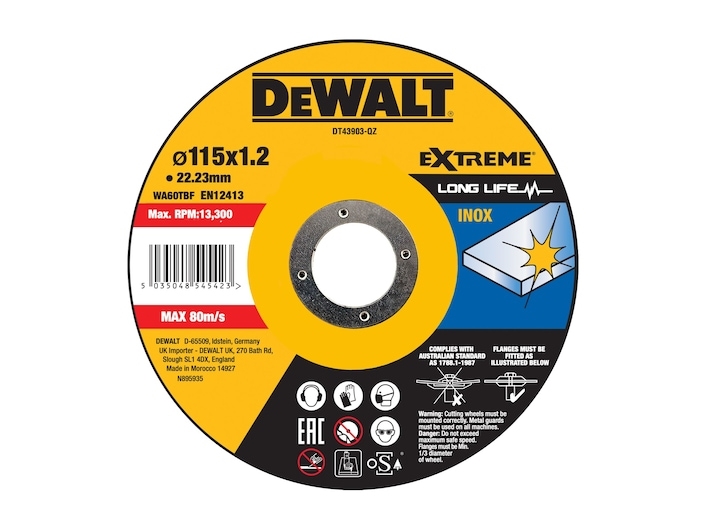 DeWALT DT43903-QZ, Klippskiva, Platt i mitten, DeWALT, 2,22 cm, 11,5 cm, Multifärg | Elverktyg - DIY - Elverktyg 230V - Övriga Elverktyg | GameStuff