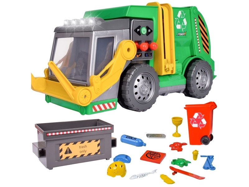 Elektronisk 3-i-1 POWER X Sopbil med ljus och ljud, 46 cm | Leksaker - Bilar och andra fordon | GameStuff