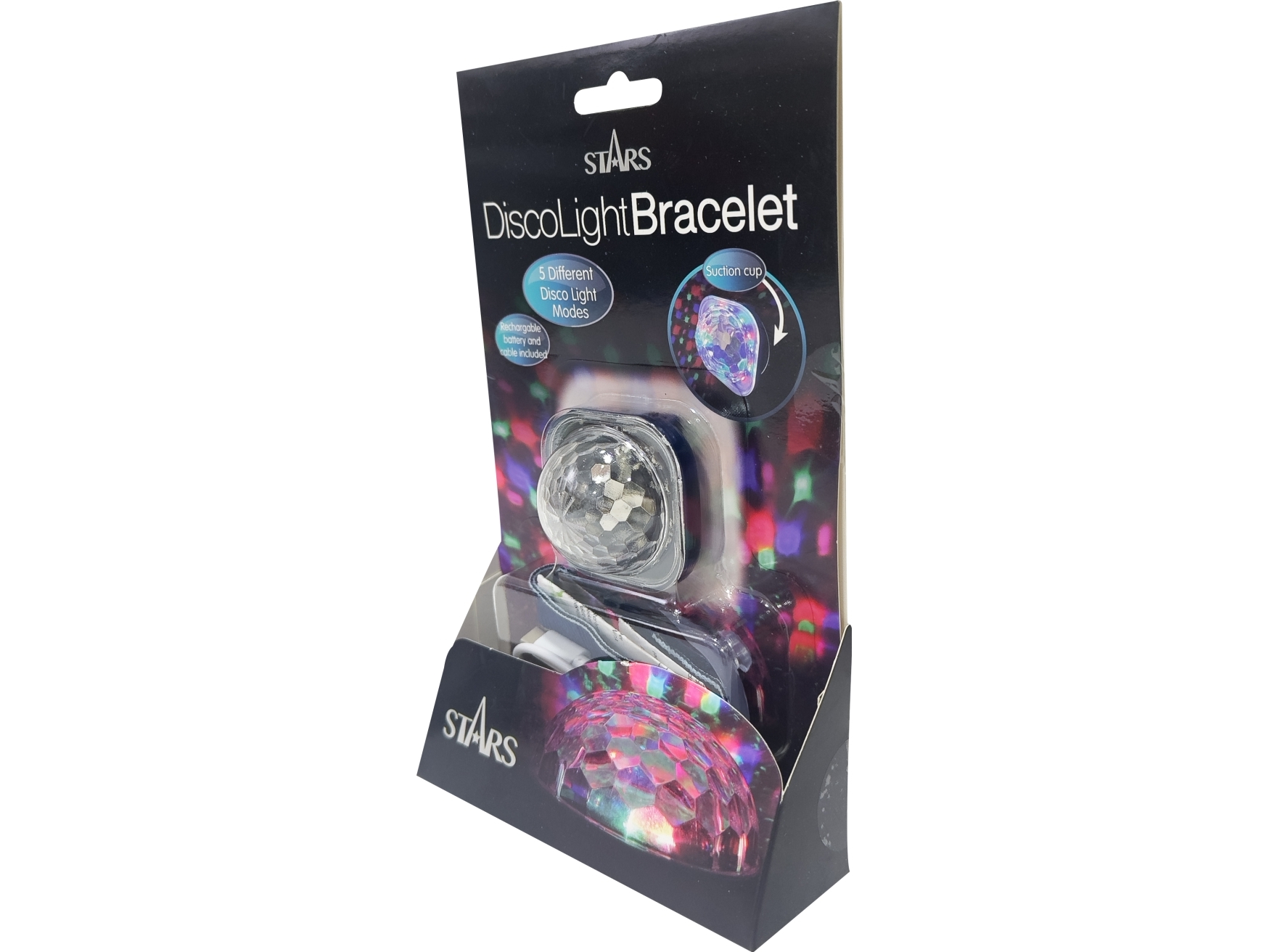 Stars - Flerfarvet Diskokugle Armbånd Med Led Lys