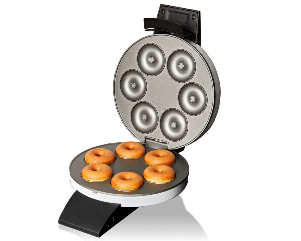 Cloer 6121, Donut-Gerät, 6 Donuts, Schwarz, Weiß, 520 W, 220-240 V, 222 Mm