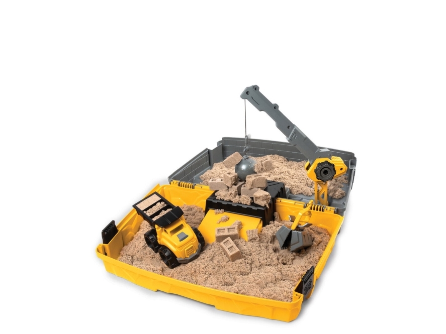 Kinetic Sand - Construction Site Legesand Sæt I Kuffert
