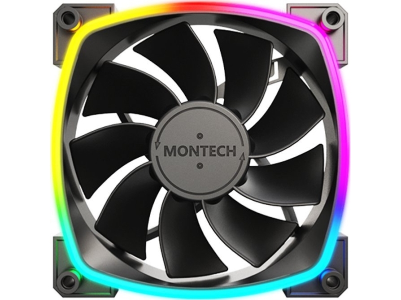 Montech Rx120 Pwm Argb Reverse Korpuso Ventiliatorius - 120Mm, Juodos Spalvos