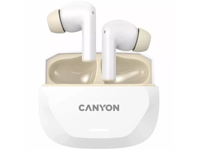 Canyon Hexagon 7 Tws Anc+Enc Trådløse Høretelefoner Med Trådløs Opladning White Beige