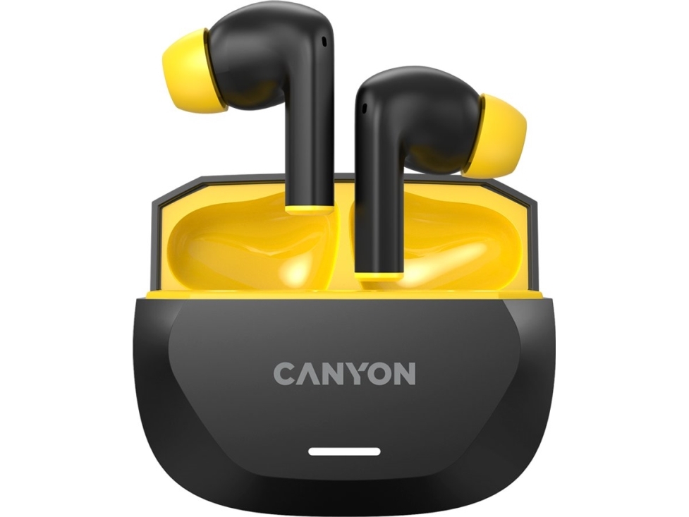 Canyon Headset Hexagon 7 Tws Anc+Enc Wireless Charge Black Yellow