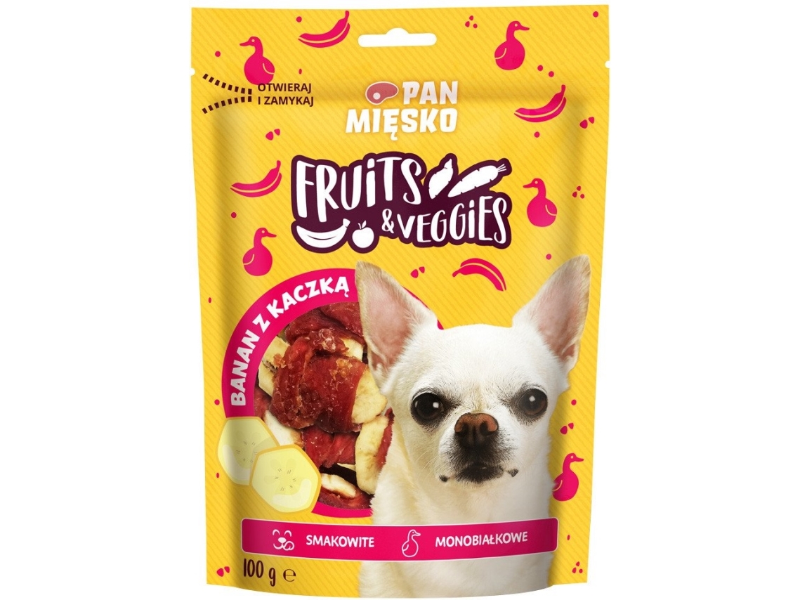 Hundeleckerli Fruits &Amp Veggies Banane Mit Ente (Erwachsene) 100G