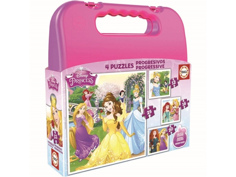 Educa Puslespil - 4 Forskellige - Disney Princess