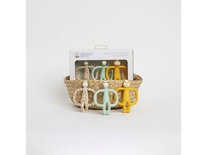 Matchstick Monkey Animal Teether Gift Set