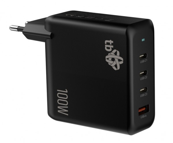 Netzladegerät 3X Usb C + Usb A Power Delivery Schwarz, Gan 100W
