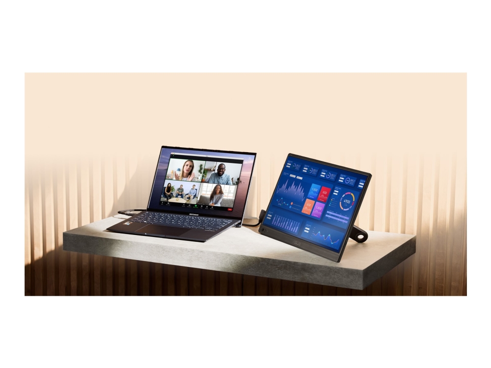 Asus Zenscreen Mb169ck - Led-Skærm - 16" (15.6" Til At Se) - Bærbar - 1920 X 1080 Full Hd (1080P) @ 60 Hz - Ips - 250 Cd/M² - 800:01:00 - 5 Ms - Mini