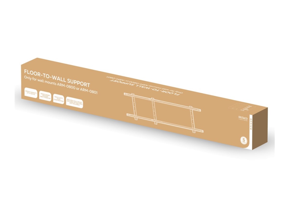 Deltaco Office Arm-0811 - Komponenten Für Die Montage (Boden-Zu-Wand-Halterung) - Für Lcd-Display - Robuster Stahl - Schwarz